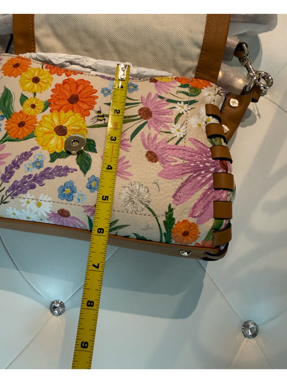 Aimee Kestenberg Zen Convertible Crossbody Floral Leather Shoulder - Picture 13 of 16
